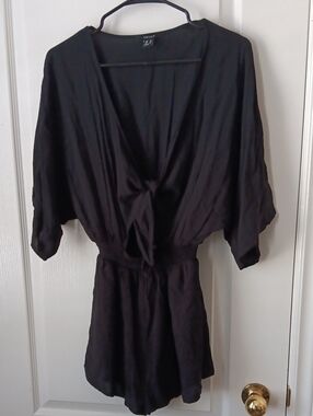 Forever 21 Black Tie-Front Romper